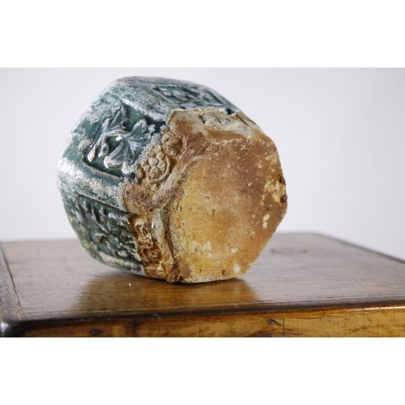 Antique Chinese hexagonal green ginger jar 3.5", Victorian small size ginger - Picture 7 of 10